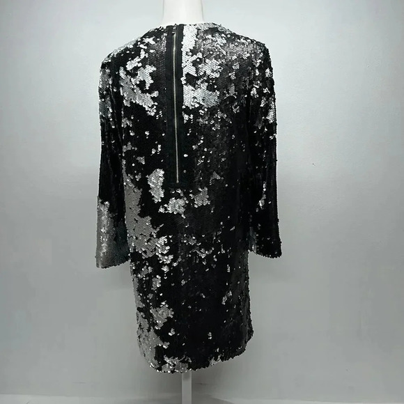 Elizabeth and James Danya Dress Metallic Sequin Fish Scale Mini Black Size XS - Picture 8 of 13